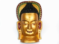 Этническая маска Будда 36 см золото