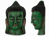 Этническая маска Будда 55 см зеленая