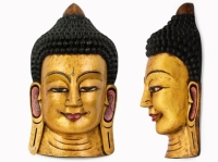 Этническая маска Будда 55 см золото