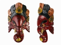Этническая маска Ганеша 28 см красная