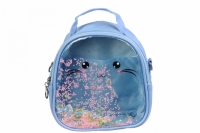 Детский прозрачный рюкзак Котик (Голубой)
