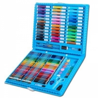 Artistic drawing set in a suitcase 150 items (Blue)