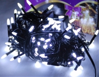 Гирлянда светодиодная LED 100 белый на черных проводах