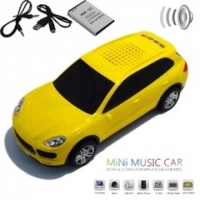 Колонка - Машинка Porsche Cayenne (колонка, плеер mp3, радио) желтая