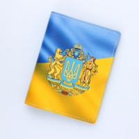 Кожаная Обложка для паспорта Герб Украины