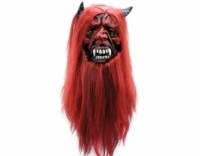 Маска латексная Дьявол (Дракула) с волосами