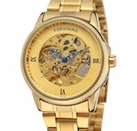 Мужские Скелетон часы Forsining Gold Edition