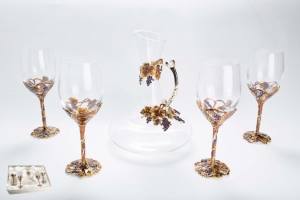 Набор винный Виноград декантер графин и 4 бокала