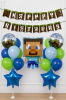Набор воздушных шаров 18 шт для оформления Дня рождения в стиле Minecraft