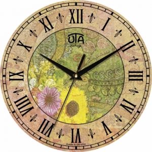 Настенные Часы Vintage Абстракция с цветами