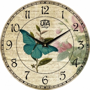 Настенные Часы Vintage Бабочка на Цветке