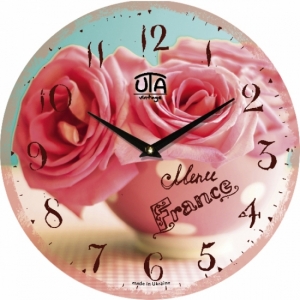 Настенные Часы Vintage Букет из Роз в чашке