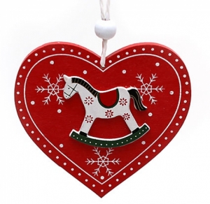 Новогодние украшения Сердце с лошадкой