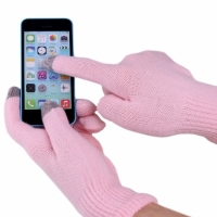 Перчатки для сенсорных телефонов розовые