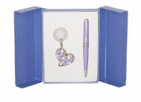 Подарочный набор ручка и брелок Роксан фиолетовый