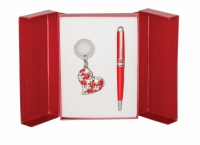 Подарочный набор ручка и брелок Роксан красный