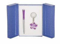 Подарочный набор ручка и брелок Сапфо фиолетовый