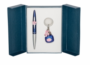 Подарочный набор ручка и брелок София синий