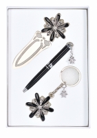 Фото Подарочный набор ручка, брелок и закладка Колидора черный