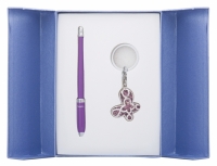 Подарочный набор ручка и брелок Агата фиолетовый