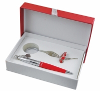 Подарочный набор ручка и брелок Амели красный