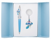 Подарочный набор ручка и брелок Антея синий