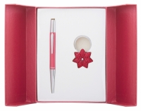 Подарочный набор ручка и брелок Барбара красный