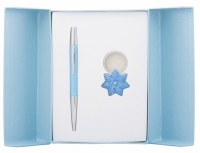 Подарочный набор ручка и брелок Барбара синий