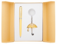 Подарочный набор ручка и брелок Эйрин желтый