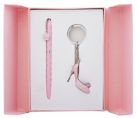 Подарочный набор ручка и брелок Климена розовый