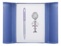 Подарочный набор ручка и брелок Клин фиолетовый