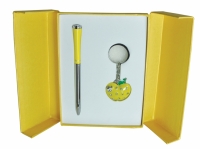 Подарочный набор ручка и брелок Мелия желтый