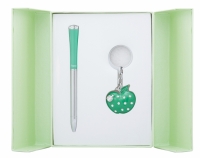 Подарочный набор ручка и брелок Мелия зеленый