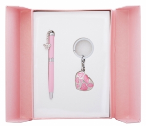 Подарочный набор ручка и брелок Тая розовый