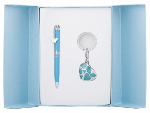 Подарочный набор ручка и брелок Тая синий