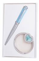 Подарочный набор ручка и держатель для сумки Адель синий