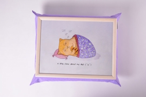 Фото Поднос на подушке Ленивый кот