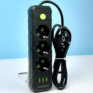 Сетевой фильтр-удлинитель 3 розетки 3USB 2500W 4 метра