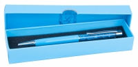 Шариковая ручка в голубом подарочном футляре Мидас