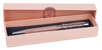 Шариковая ручка в коричневом подарочном футляре Мидас