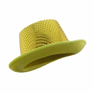 Шляпа Цилиндр с пайетками (желтая)