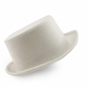 Шляпа Цилиндр велюровый (белый)