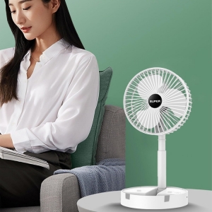 Фото Складной вентилятор аккумуляторный на ножке Telescopic Folding Fan с USB зарядкой
