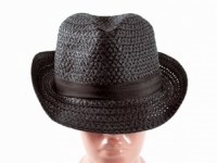 Соломенная шляпа Бевьер 28 см черная