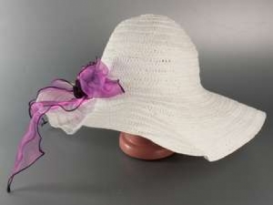 Соломенная шляпа Силько 46 см белая