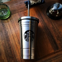 Фото Стакан с крышкой и трубочкой Starbucks Reserve (Серебро)
