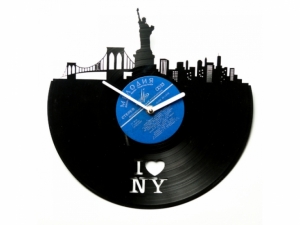 Виниловые часы I love NY
