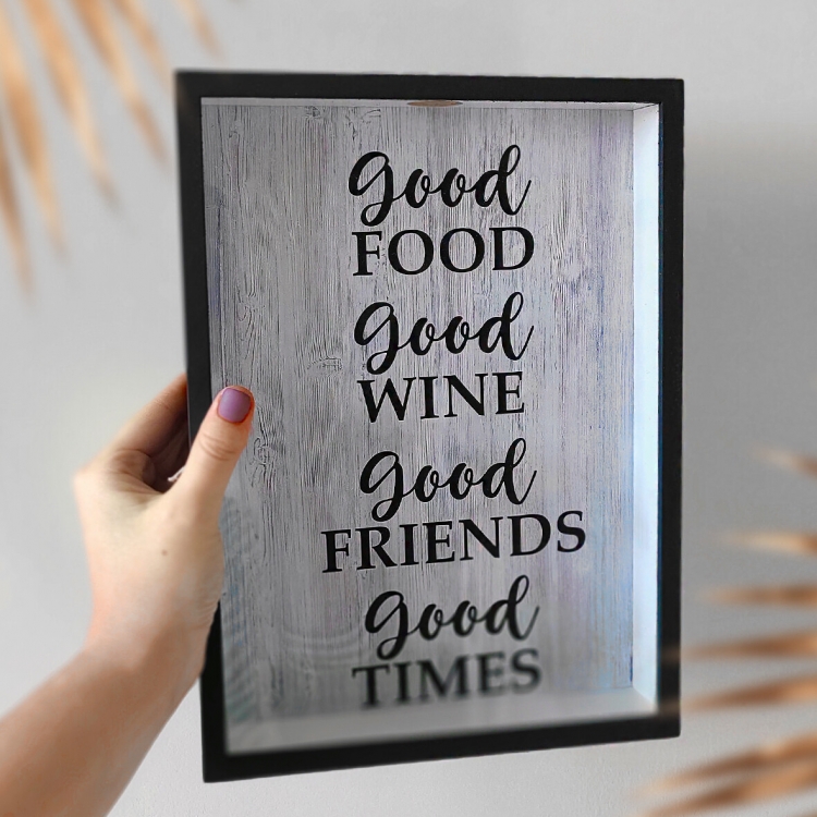 Скарбничка для винних пробок Good food, wine, friends, times