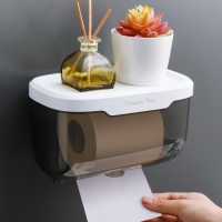 Пластиковый органайзер-держатель для туалетной бумаги с полочкой Tissue Big