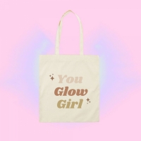 Эко сумка шоппер с принтом you glow girl 39х34 см (Бежевый)